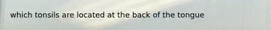 which tonsils are located at the back of the tongue