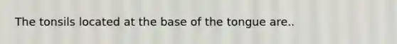 The tonsils located at the base of the tongue are..