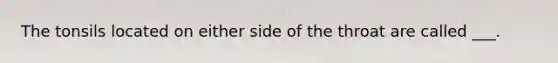 The tonsils located on either side of the throat are called ___.