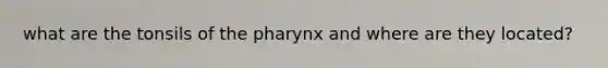 what are the tonsils of the pharynx and where are they located?