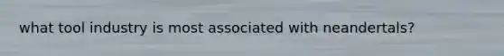 what tool industry is most associated with neandertals?