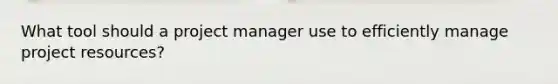 What tool should a project manager use to efficiently manage project resources?