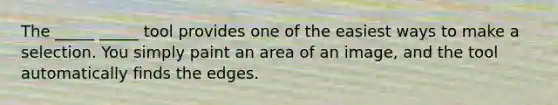 The _____ _____ tool provides one of the easiest ways to make a selection. You simply paint an area of an image, and the tool automatically finds the edges.