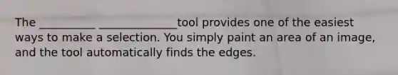 The __________ ______________tool provides one of the easiest ways to make a selection. You simply paint an area of an image, and the tool automatically finds the edges.