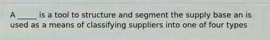 A _____ is a tool to structure and segment the supply base an is used as a means of classifying suppliers into one of four types