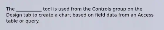 The ___________ tool is used from the Controls group on the Design tab to create a chart based on field data from an Access table or query.