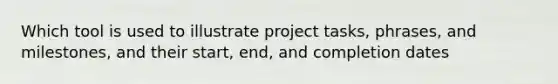 Which tool is used to illustrate project tasks, phrases, and milestones, and their start, end, and completion dates