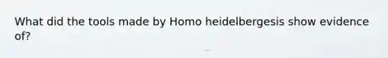 What did the tools made by Homo heidelbergesis show evidence of?