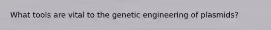 What tools are vital to the genetic engineering of plasmids?