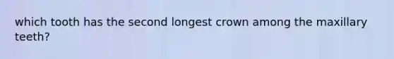 which tooth has the second longest crown among the maxillary teeth?