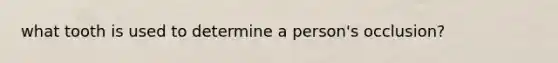 what tooth is used to determine a person's occlusion?