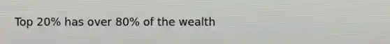 Top 20% has over 80% of the wealth