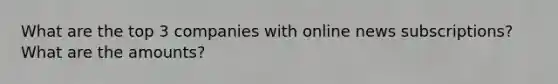 What are the top 3 companies with online news subscriptions? What are the amounts?
