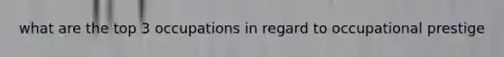 what are the top 3 occupations in regard to occupational prestige
