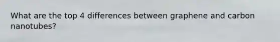 What are the top 4 differences between graphene and carbon nanotubes?