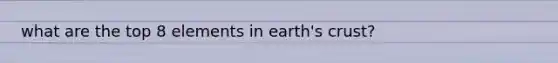 what are the top 8 elements in earth's crust?