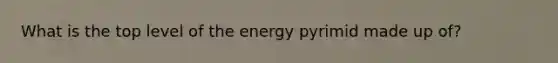 What is the top level of the energy pyrimid made up of?