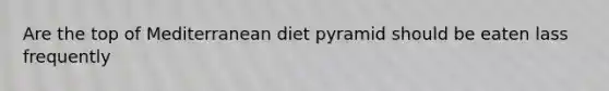 Are the top of Mediterranean diet pyramid should be eaten lass frequently