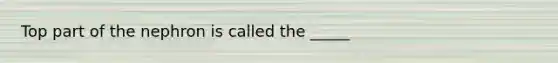 Top part of the nephron is called the _____