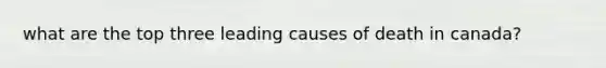 what are the top three leading causes of death in canada?