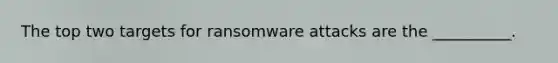 The top two targets for ransomware attacks are the __________.