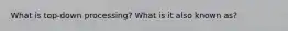 What is top-down processing? What is it also known as?