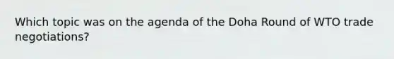 Which topic was on the agenda of the Doha Round of WTO trade negotiations?