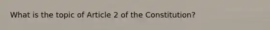 What is the topic of Article 2 of the Constitution?