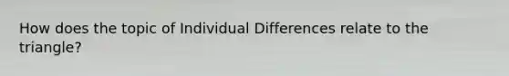 How does the topic of Individual Differences relate to the triangle?