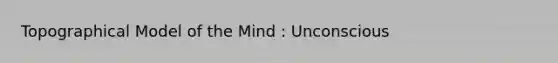 Topographical Model of the Mind : Unconscious