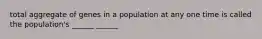 total aggregate of genes in a population at any one time is called the population's ______ ______