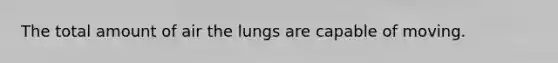 The total amount of air the lungs are capable of moving.