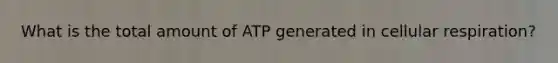 What is the total amount of ATP generated in cellular respiration?