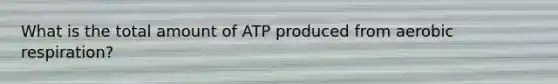 What is the total amount of ATP produced from aerobic respiration?