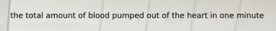 the total amount of blood pumped out of the heart in one minute