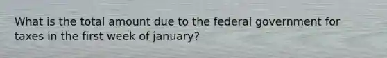 What is the total amount due to the federal government for taxes in the first week of january?