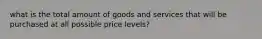 what is the total amount of goods and services that will be purchased at all possible price levels?