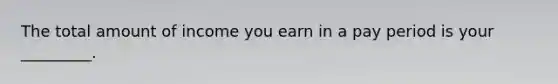 The total amount of income you earn in a pay period is your _________.