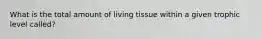 What is the total amount of living tissue within a given trophic level called?