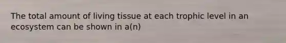 The total amount of living tissue at each trophic level in an ecosystem can be shown in a(n)