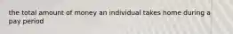 the total amount of money an individual takes home during a pay period