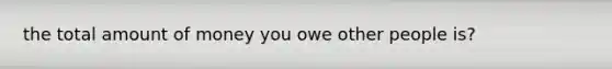 the total amount of money you owe other people is?