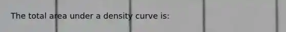 The total area under a density curve is: