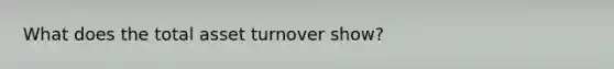 What does the total asset turnover show?