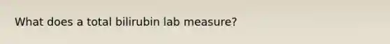 What does a total bilirubin lab measure?