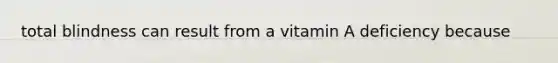 total blindness can result from a vitamin A deficiency because