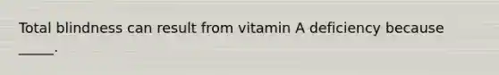 Total blindness can result from vitamin A deficiency because _____.