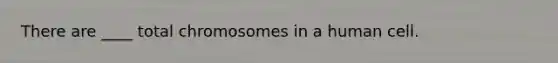 There are ____ total chromosomes in a human cell.