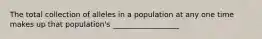 The total collection of alleles in a population at any one time makes up that population's __________________