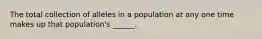 The total collection of alleles in a population at any one time makes up that population's ______.